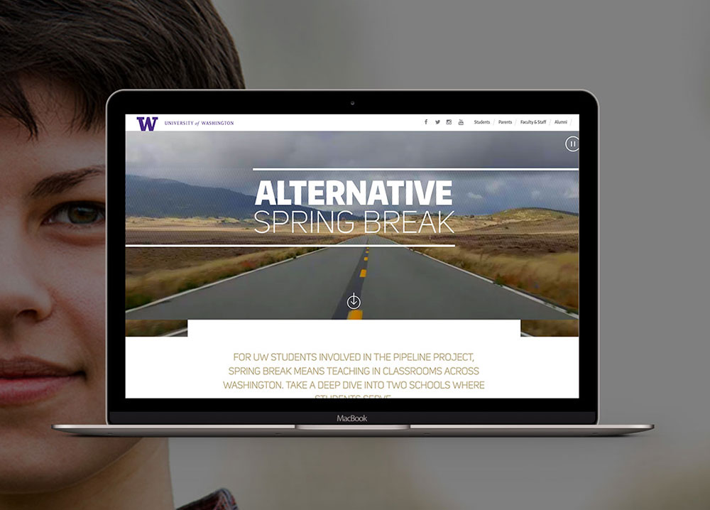 University of Washington alternative spring break website thumnail