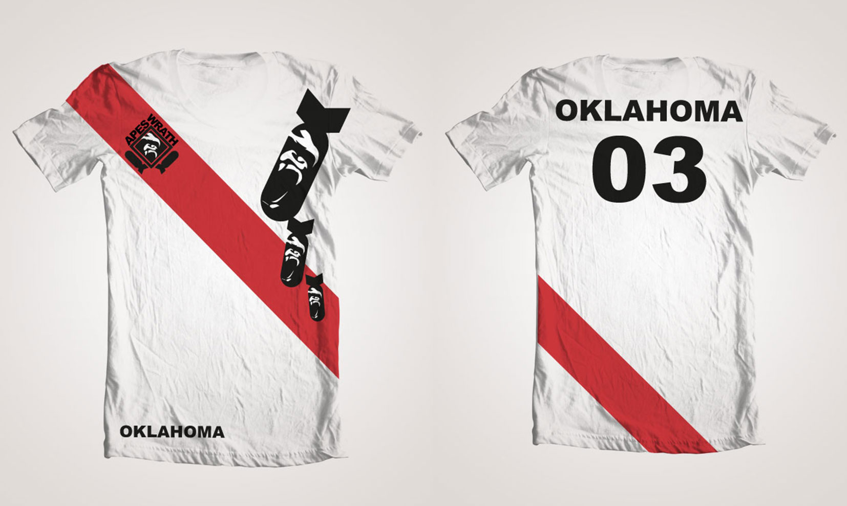 University of oklahoma ultimate frisbee team apes of wrath jersey design white