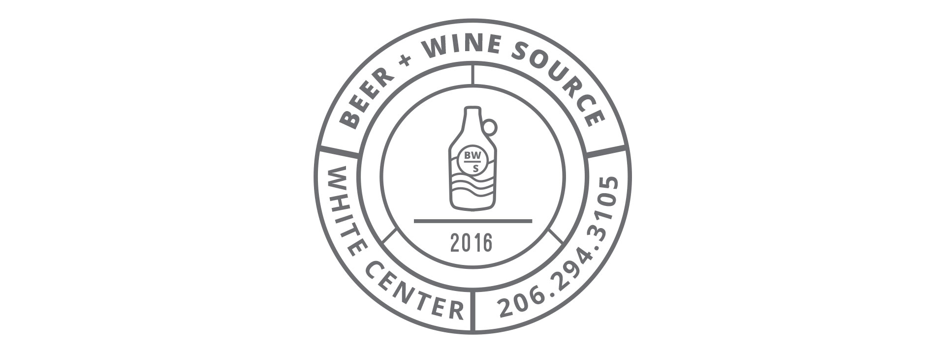 beer and wine source logo white center seattle