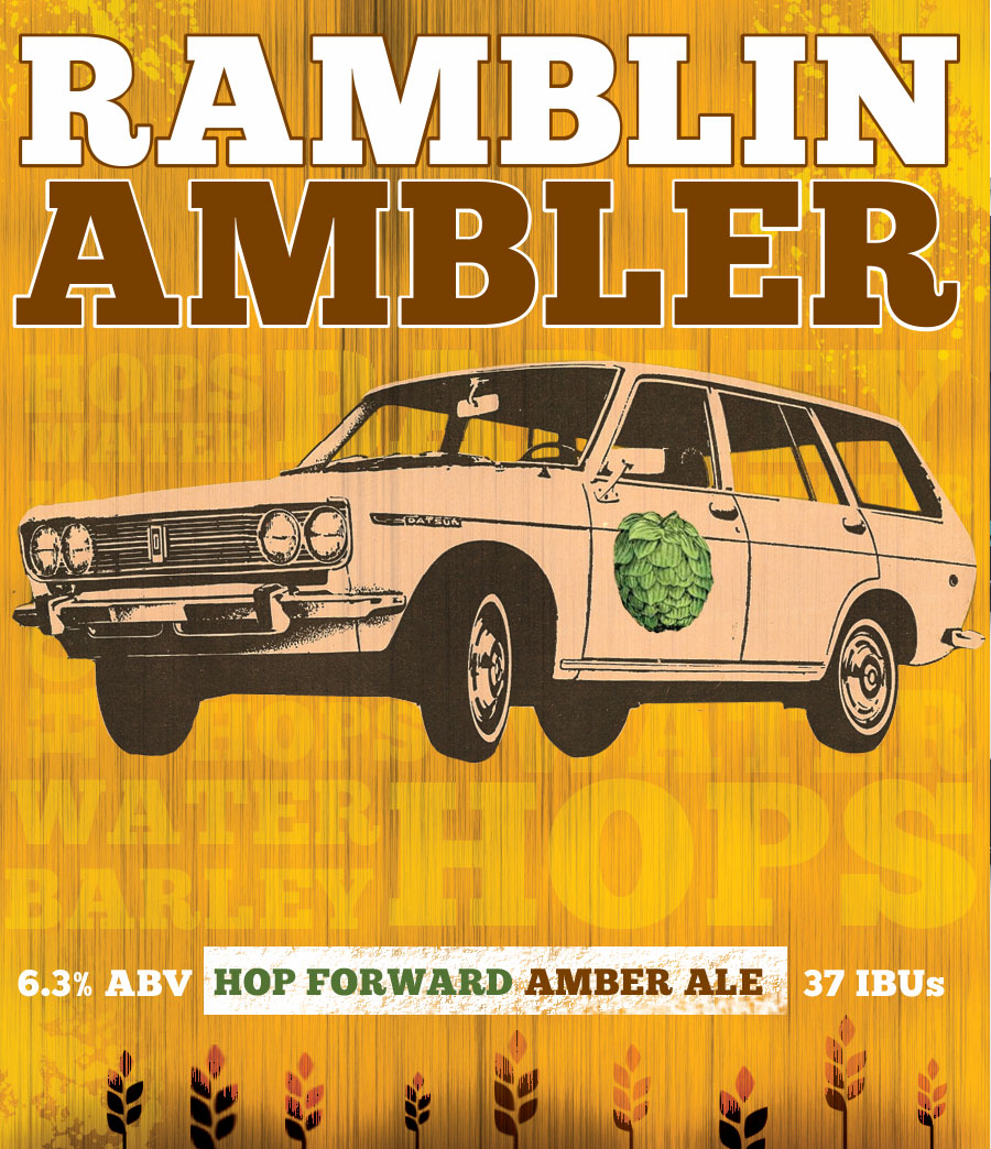 ramblin ambler beer label design