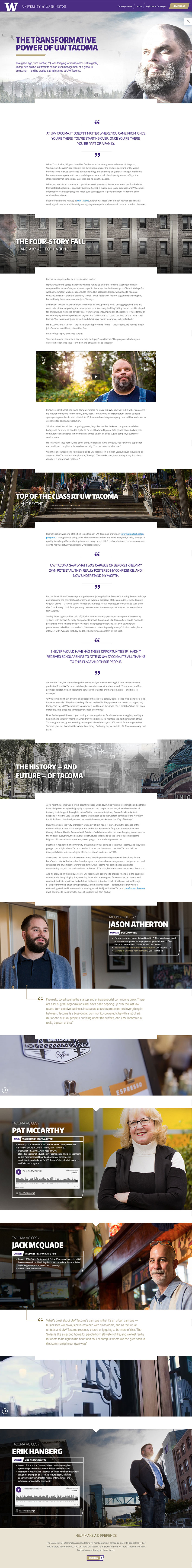 university of washington tacoma immersive website